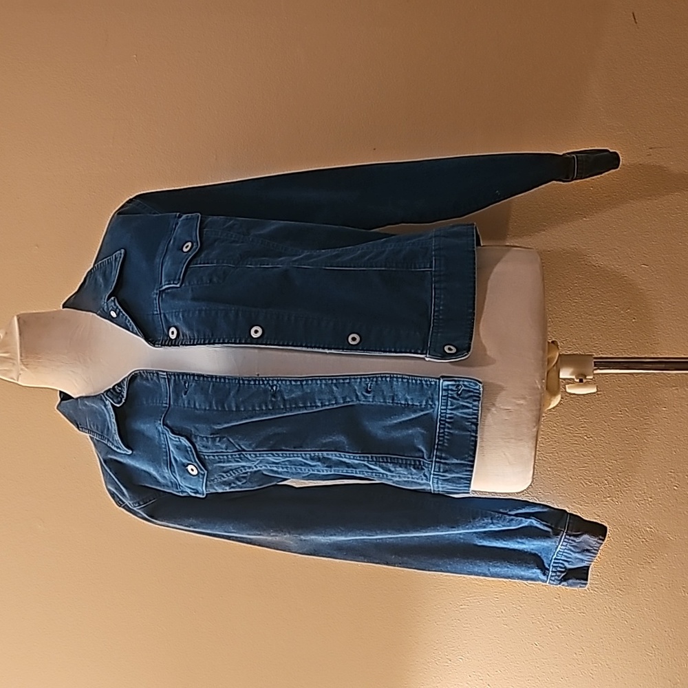 Teal Turqoiuse Size Large Karen Kane Velvet Corderoy Button-Up Jean Jacket